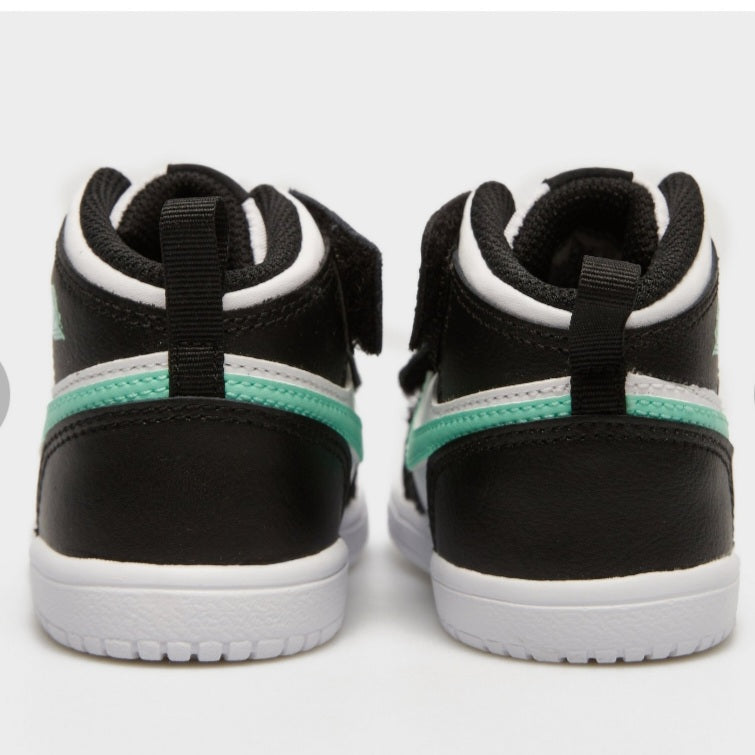 Air Jordan 1 Mid Nero Bianco Verde Bambino