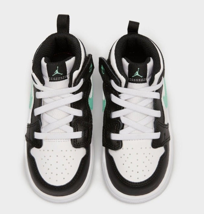 Air Jordan 1 Mid Nero Bianco Verde Bambino