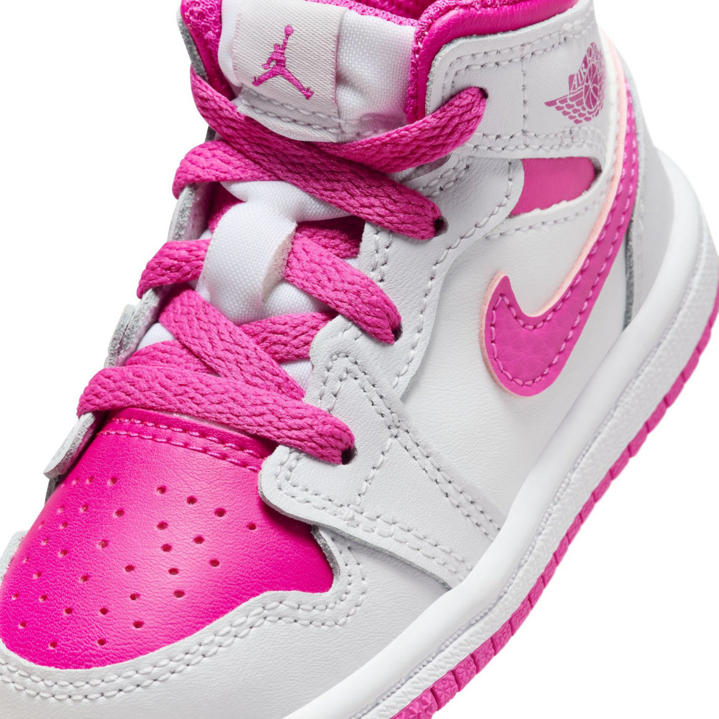 Nike Air Jordan 1 Mid – Bambini Bianco/Rosa