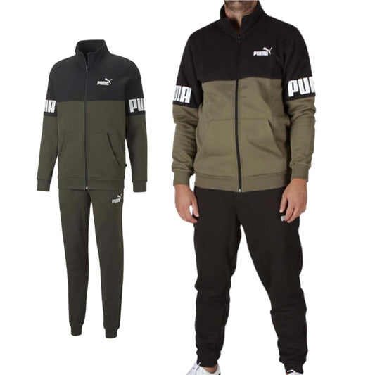 Tuta Puma Uomo Nera-Verde