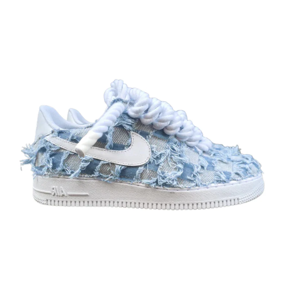 Nike Sneakers Scacchi Denim con Maxi Lacci – Scarpe Unisex
