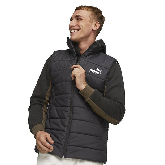 GILET PUMA ESSENTIALS TRAPUNTATO NERO