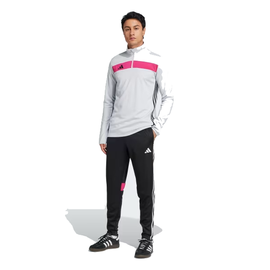 Tuta Adidas Grigio Chiaro con Dettagli Rosa