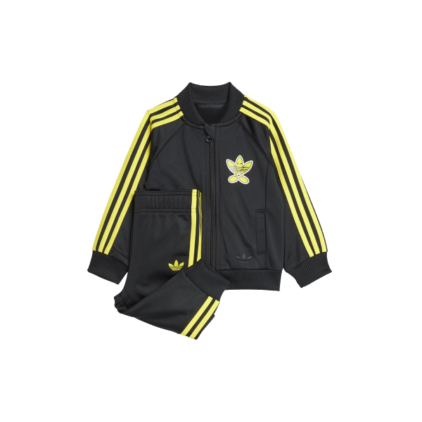 Tuta Adidas Bambini Nera con Bande Gialle