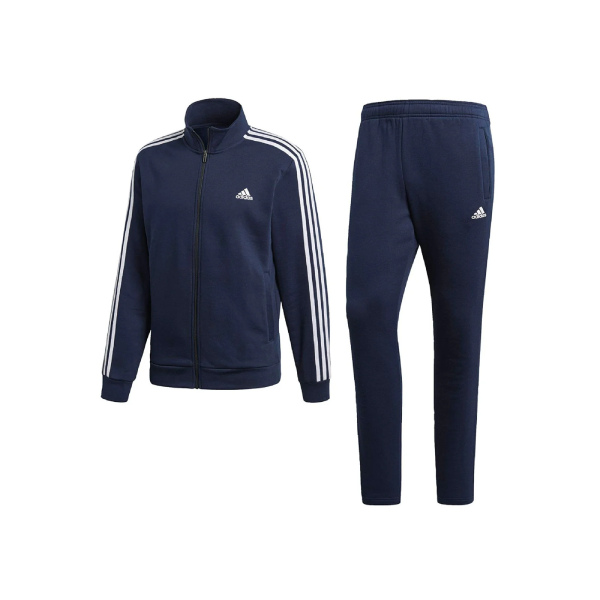 Tuta Adidas Blu con Bande Bianche Uomo