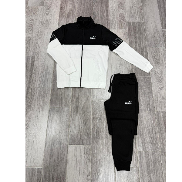 Tuta Puma Nera Strisce Bianche