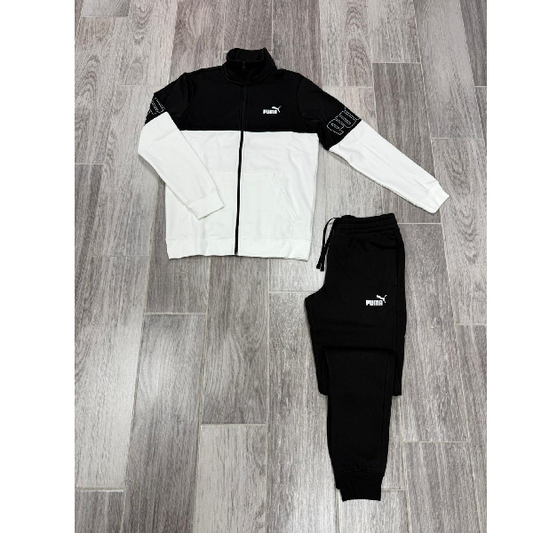 Tuta Puma Nera Strisce Bianche