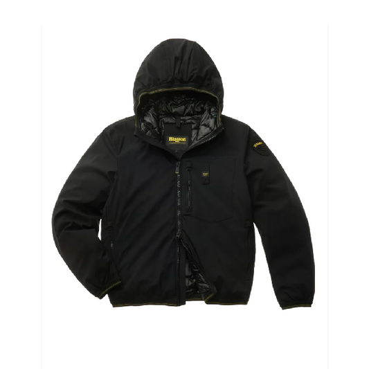 Blauer Uomo in tessuto tecnico con zip e cappuccio