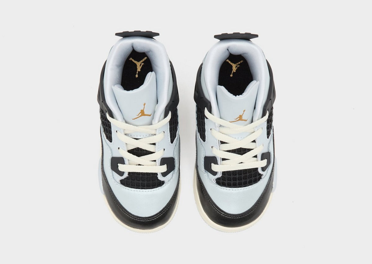 Jordan 4 Retro Bianco Nero Oro Bambino