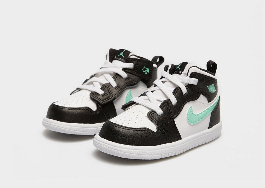 Air Jordan 1 Mid Nero Bianco Verde Bambino