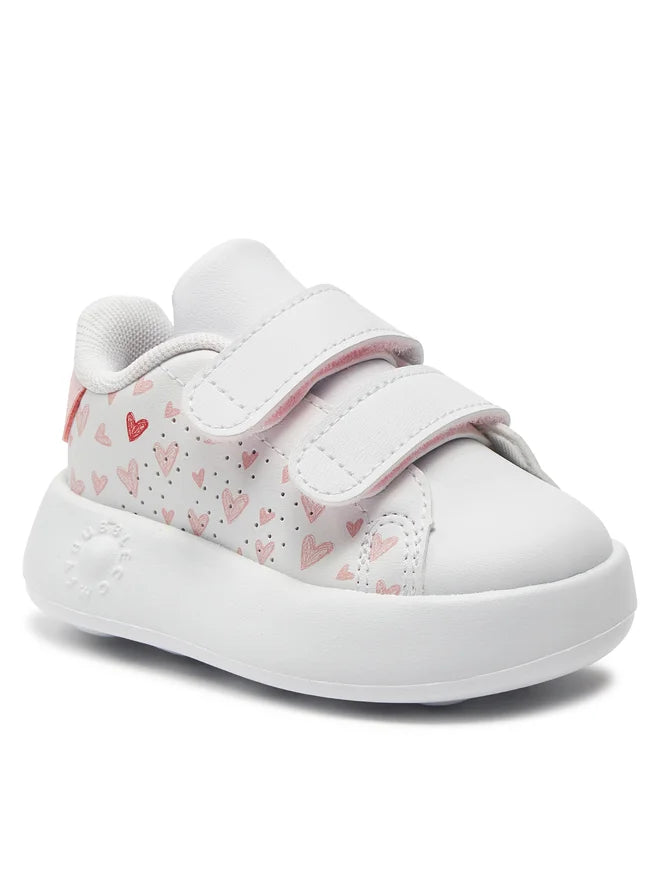 Adidas Tensaur bianche con cuori rosa bambini