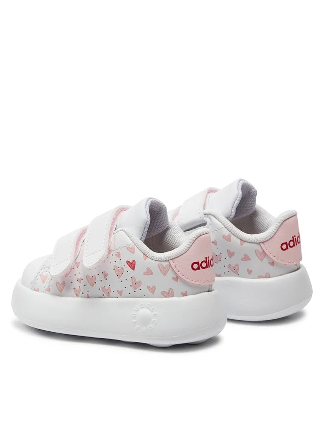 Adidas Tensaur bianche con cuori rosa bambini