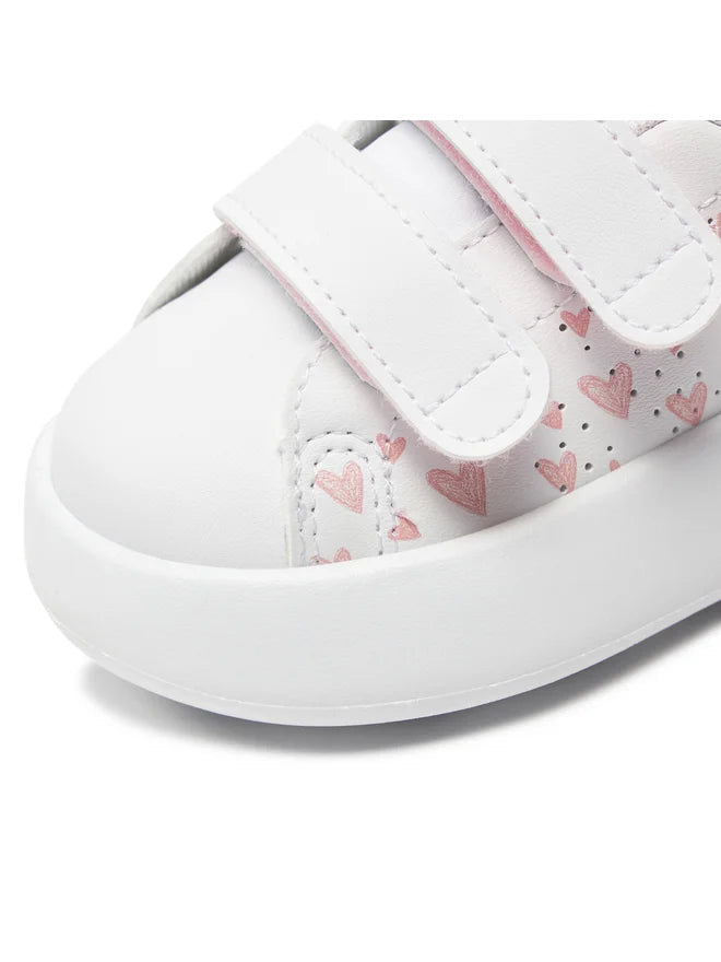 Adidas Tensaur bianche con cuori rosa bambini
