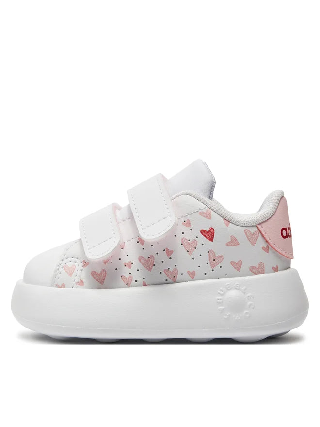 Adidas Tensaur bianche con cuori rosa bambini