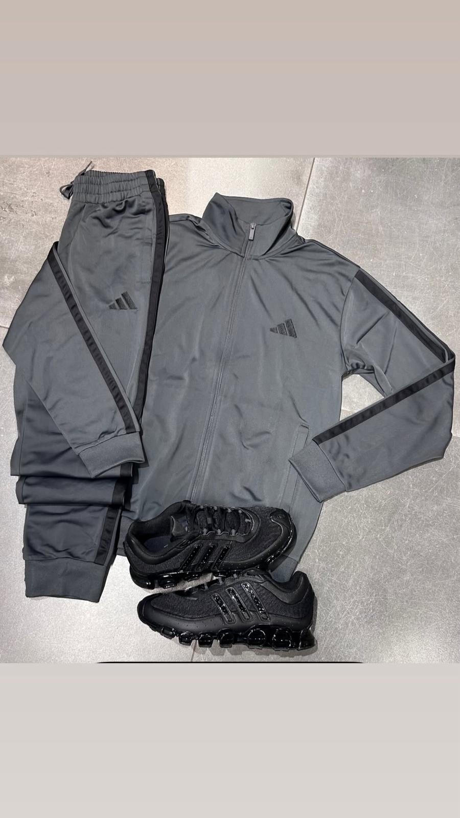 Tuta Adidas Grigia Bande Nere