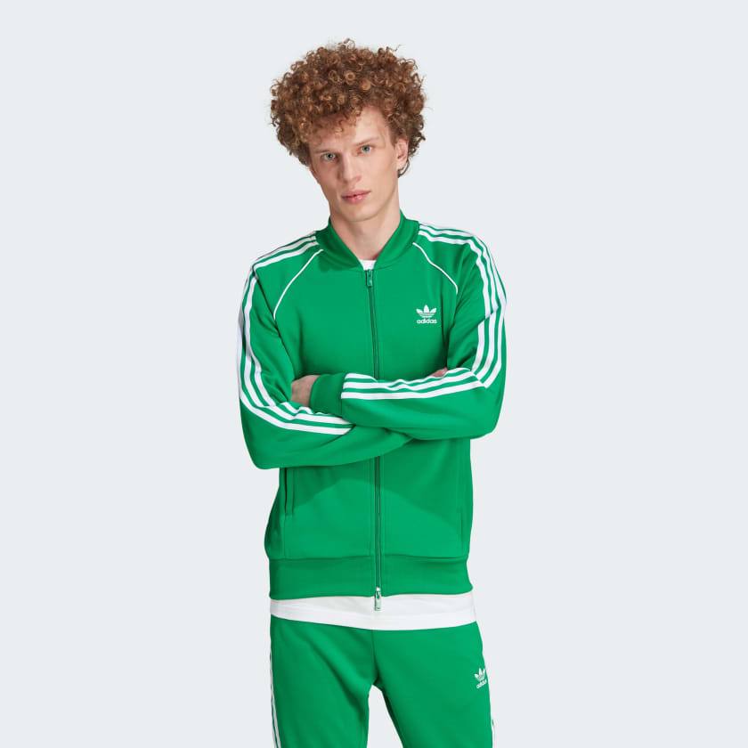 Tuta Adidas Adicolor Verde con Bande Bianche