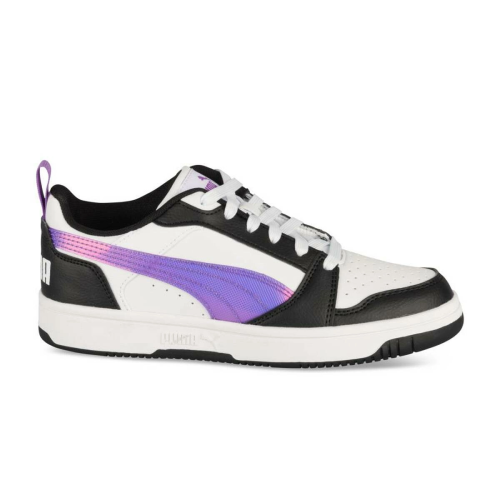Puma Rebound V6 Low Bambini – Bianco, Nero e Viola