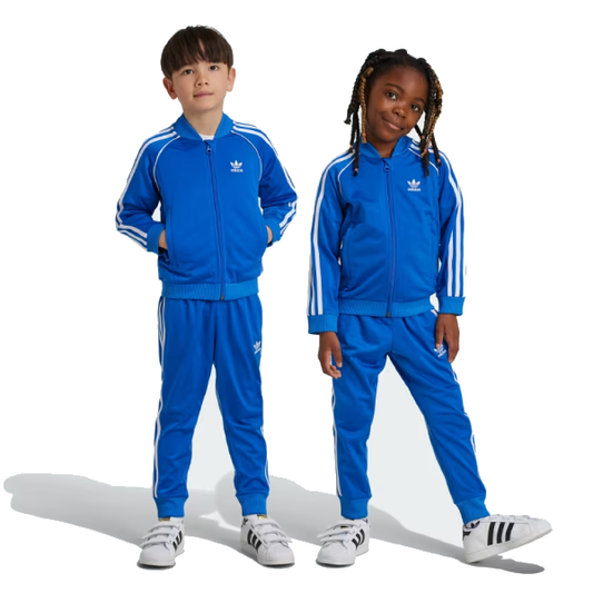 Tuta Adidas Bambini Blu con Bande Bianche