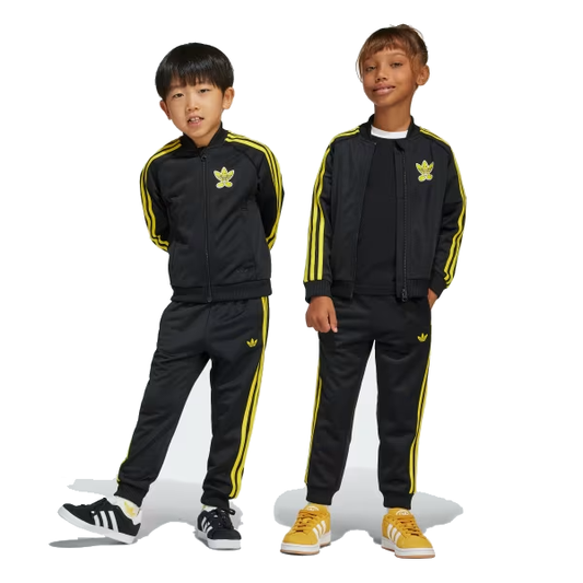 Tuta Adidas Bambini Nera con Bande Gialle