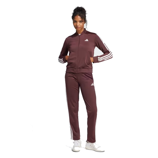 Tuta Adidas Donna Marrona con 3-Stripes Bianche