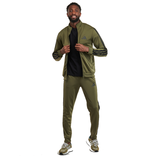 Tuta Adidas Verde Oliva Unisex con Bande Nere