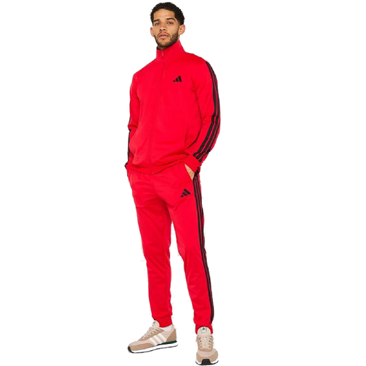 Tuta Adidas Rossa con Bande Nere