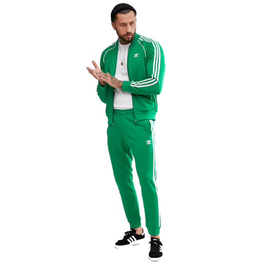 Tuta Adidas Adicolor Verde con Bande Bianche