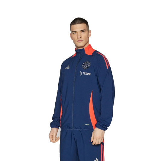 Tuta Adidas Manchester United Blu Navy con Dettagli Arancione