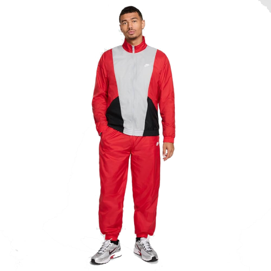 Tuta Nike Uomo Rossa e Grigia con Dettagli Neri