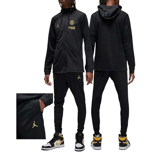 Tuta Jordan PSG  Nera con Logo Giallo