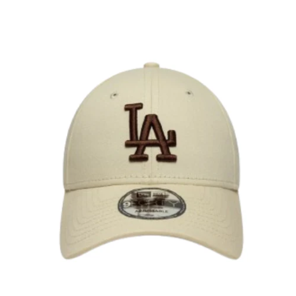 Cappello LA beige logo Marrone