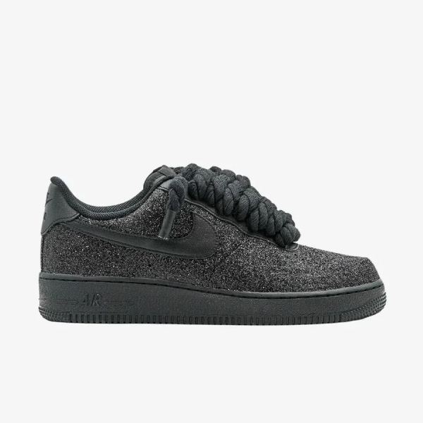 Nike Air Force 1 ‘07 Black Glitter Double Laced – Sneakers Unisex