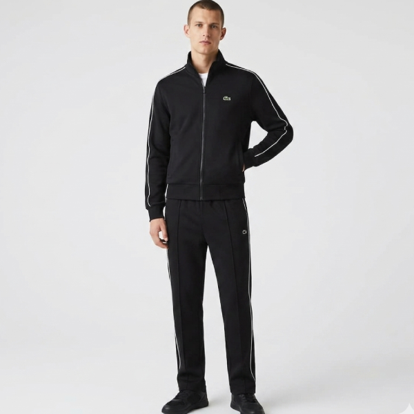 Tuta Lacoste Nera strisce Bianche Uomo-Donna