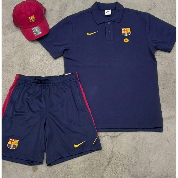 Completino Nike x Barcellona polo blu