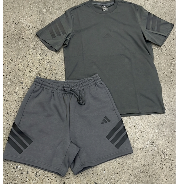 Completo Adidas Uomo Grigio Bande Nere