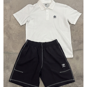 Completo Adidas Uomo bianco e nero con polo