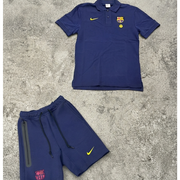 completo nike x barcellona polo blu