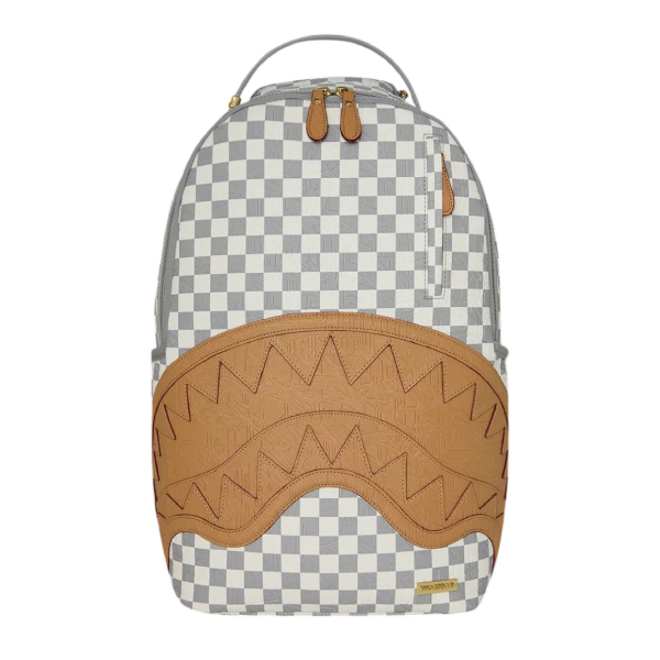 Zaino Sprayground a Scacchi con bocca marrone