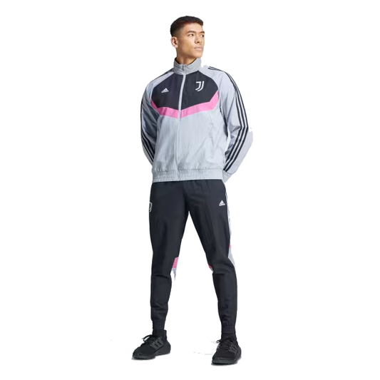 Tuta Adidas Juventus Grigia con Dettagli Rosa e Neri
