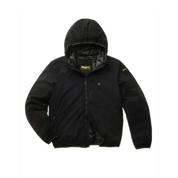 Blauer Uomo in tessuto tecnico con zip e cappuccio