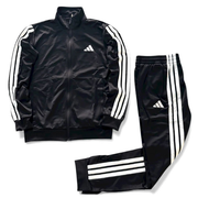 Tuta Adidas Nera con Bande Bianche Uomo