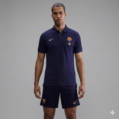Completino Nike x Barcellona polo blu