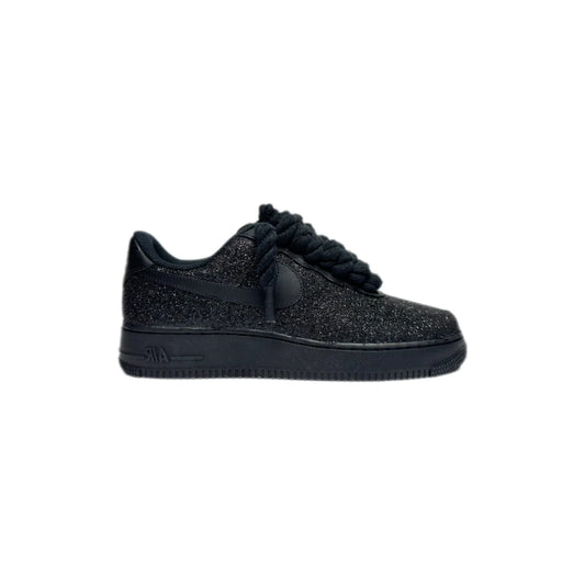 Nike Air Force 1 ‘07 Black Glitter Double Laced – Sneakers Unisex