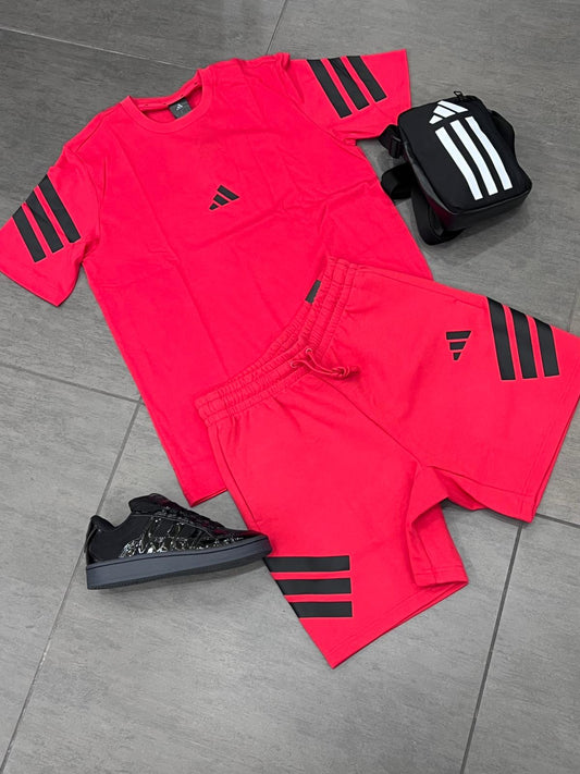 completino adidas red strisce nere