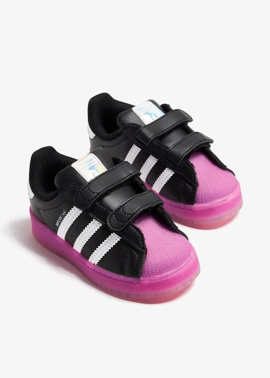 Adidas Superstar con luci bambini – Nere e viola