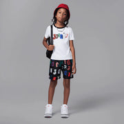 Completo Jordan Bambino T-Shirt Bianca e Pantaloncini Neri Multicolor