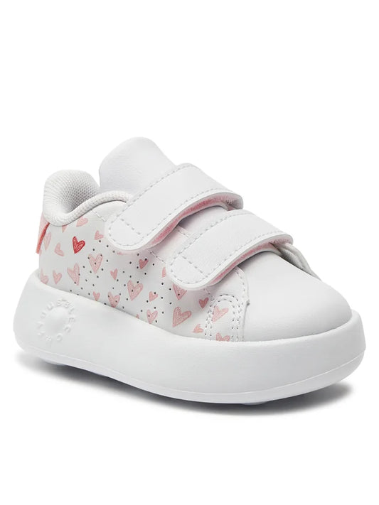 Adidas Tensaur bianche con cuori rosa bambini