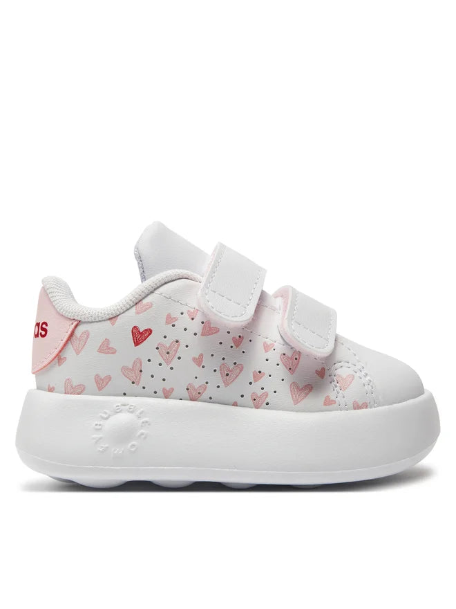 Adidas Tensaur bianche con cuori rosa bambini